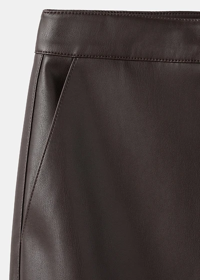Faux-leather pencil skirt