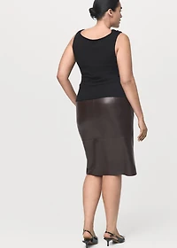 Faux-leather pencil skirt