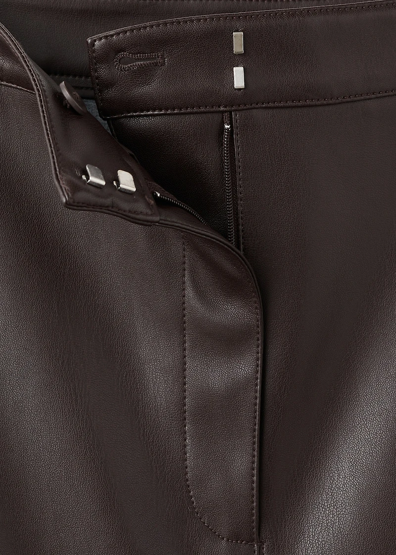 Faux-leather pencil skirt