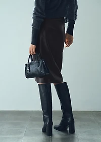 Faux-leather pencil skirt
