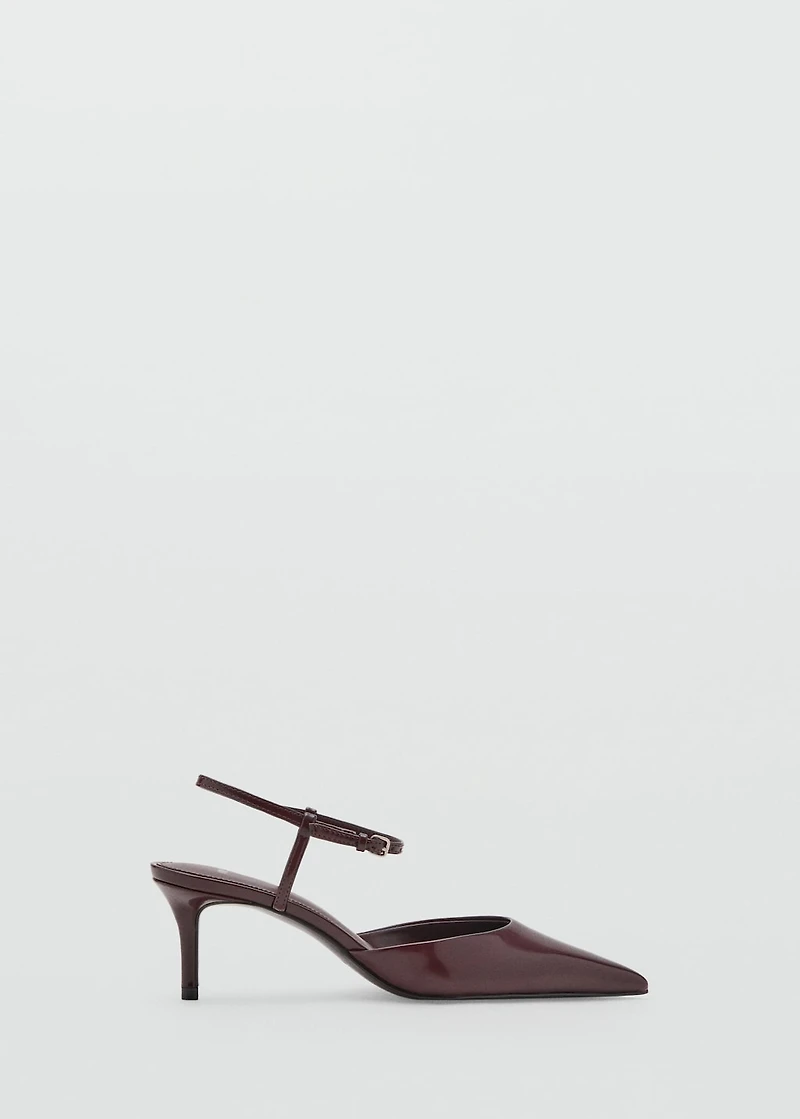 Kitten-heeled shoes with ankle strap