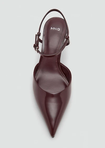 Kitten-heeled shoes with ankle strap