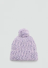 Mottled bobble hat