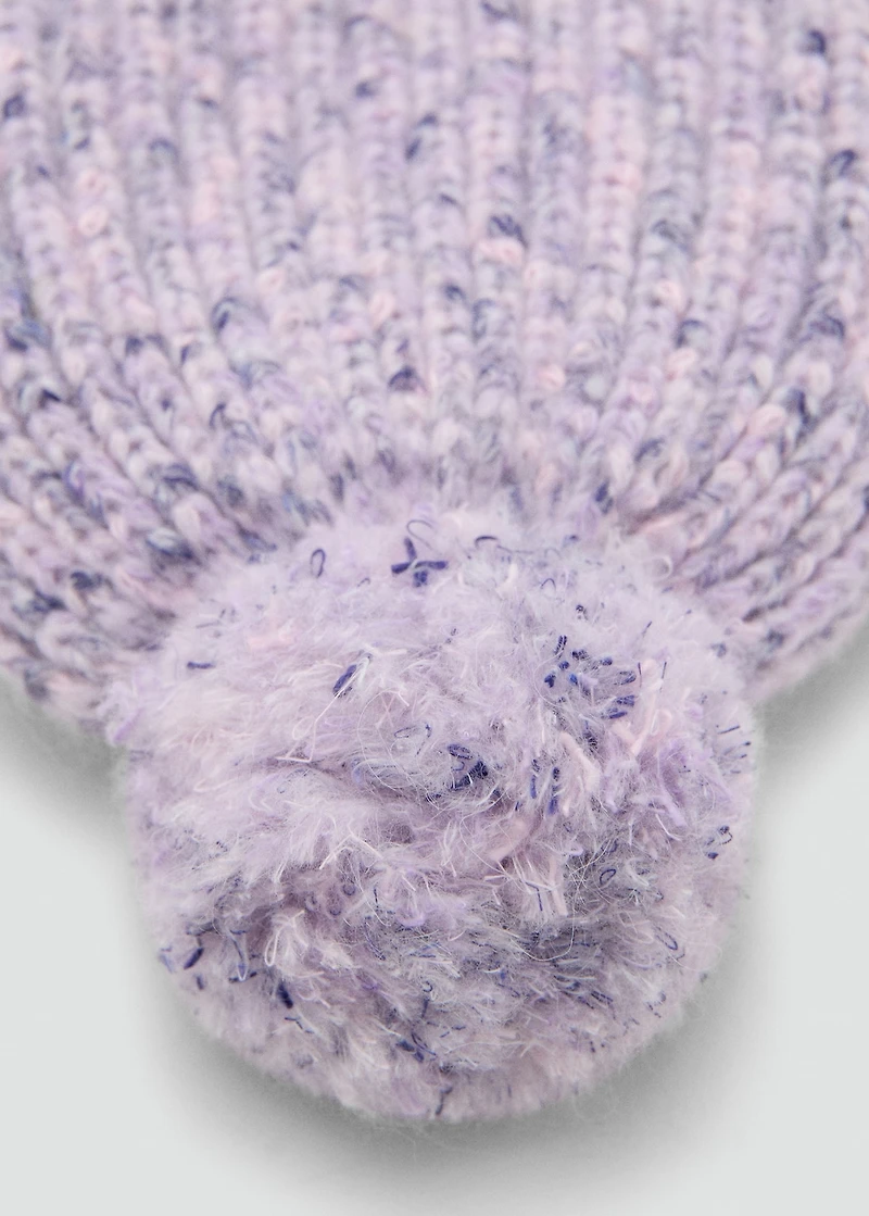 Mottled bobble hat