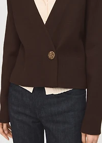 Cross-over cardigan with jewel button