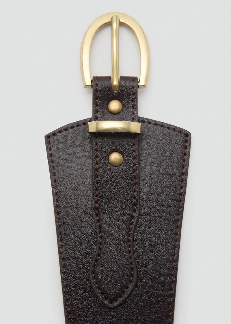 Leather obi belt