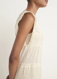 Cotton lace nightdress with drawstring