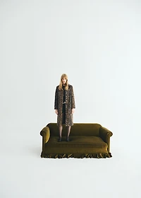 Leopard-print long coat