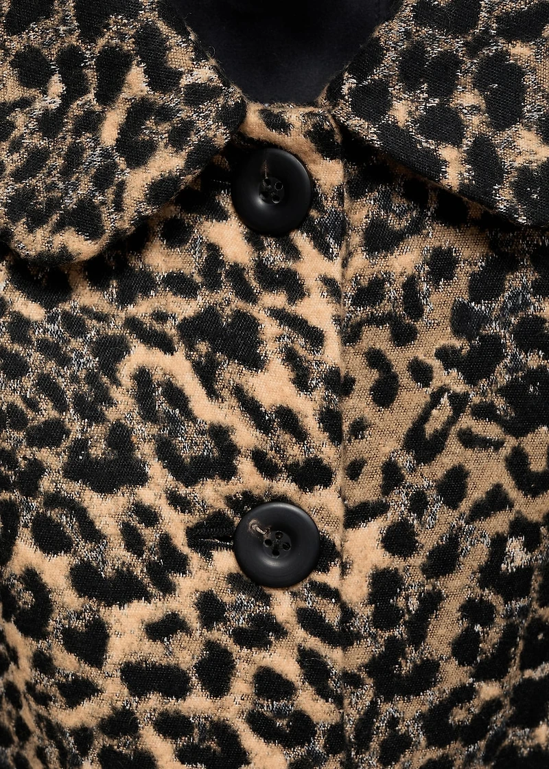 Leopard-print long coat
