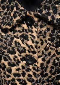 Leopard-print long coat