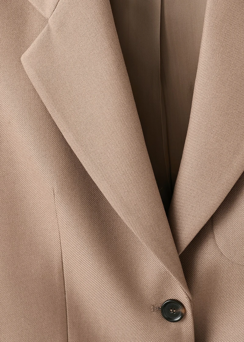 Wool-blend suit blazer with pockets