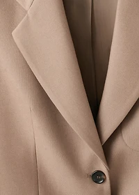 Wool-blend suit blazer with pockets