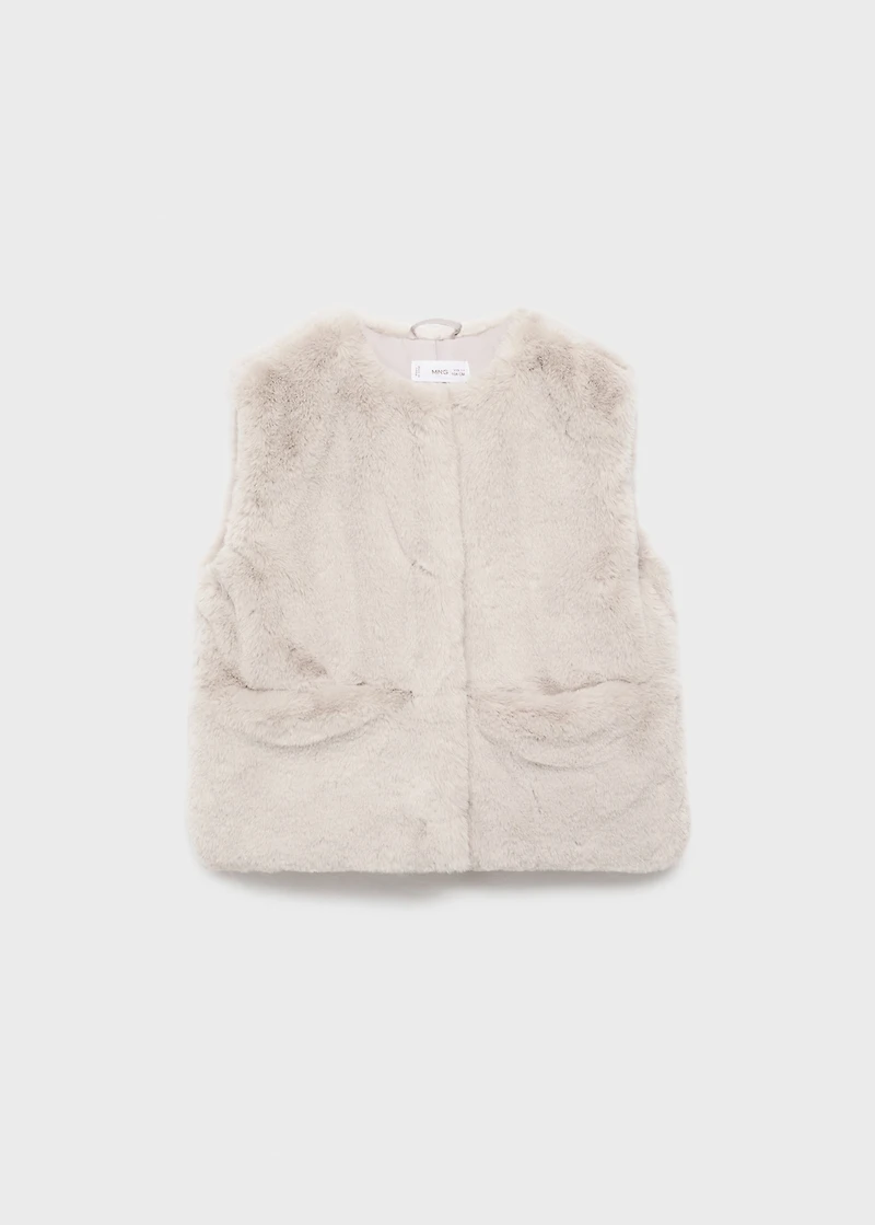 Fur-effect cape vest