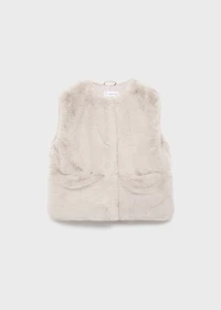 Fur-effect cape vest