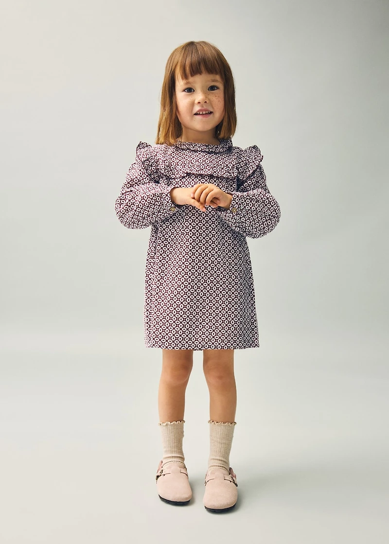 Ruffled printed dress