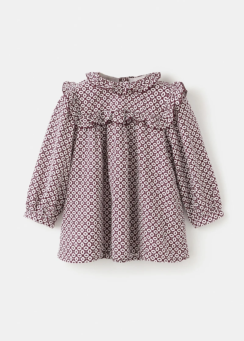 Ruffled printed dress