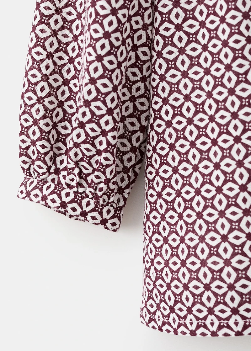 Ruffled printed dress