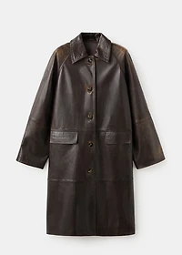 100% leather full-length coat