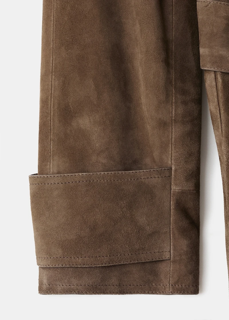 100% suede double-breasted trench coat