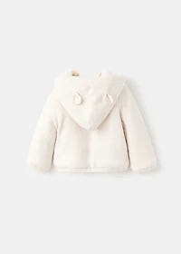 Knit cardigan with fleece lining