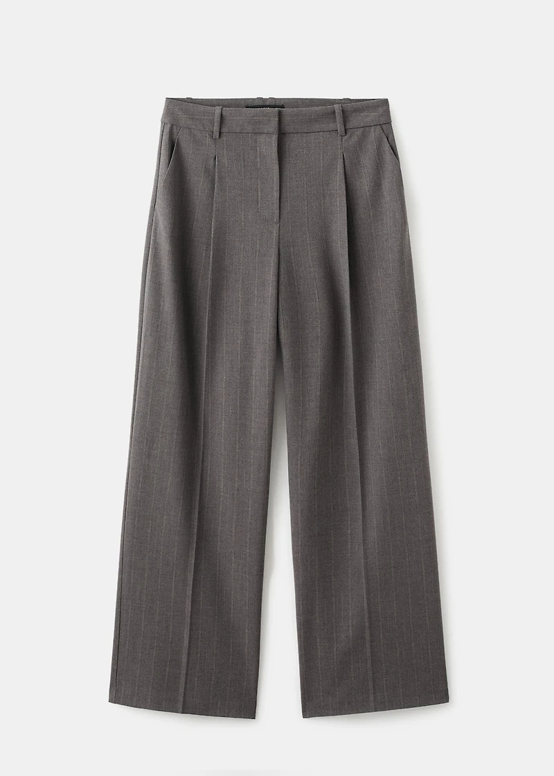 Pleated wide leg trousers