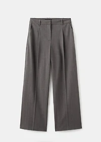 Pleated wide leg trousers