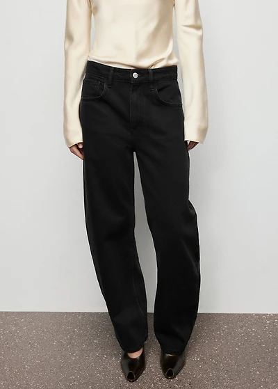 High-waisted barrel jeans