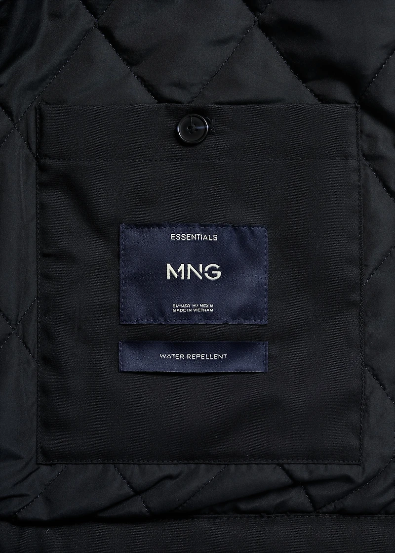 Quilted water repellent jacket