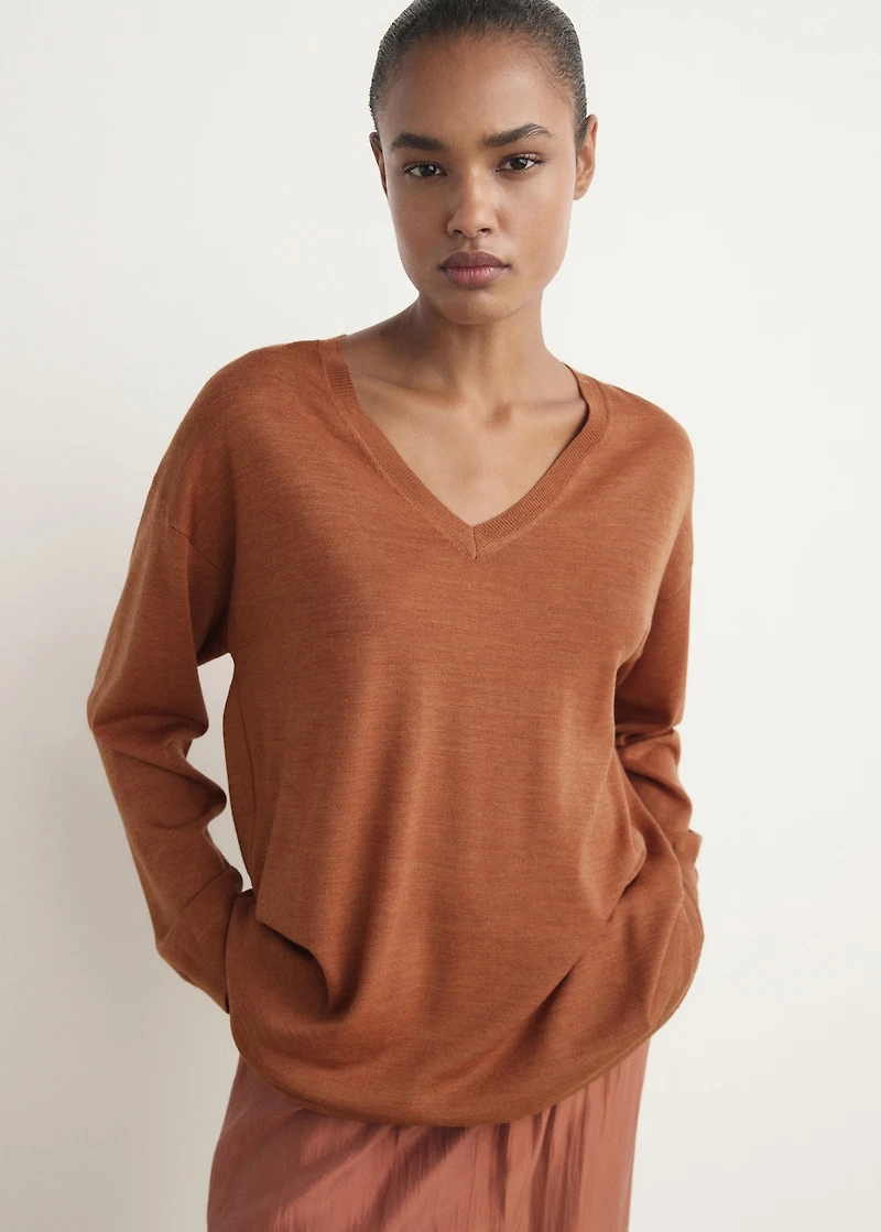 V-neck wool sweater