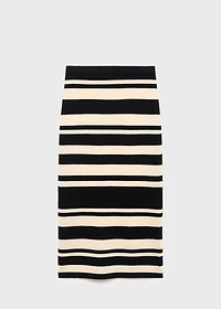 Knitted midi skirt with stripes