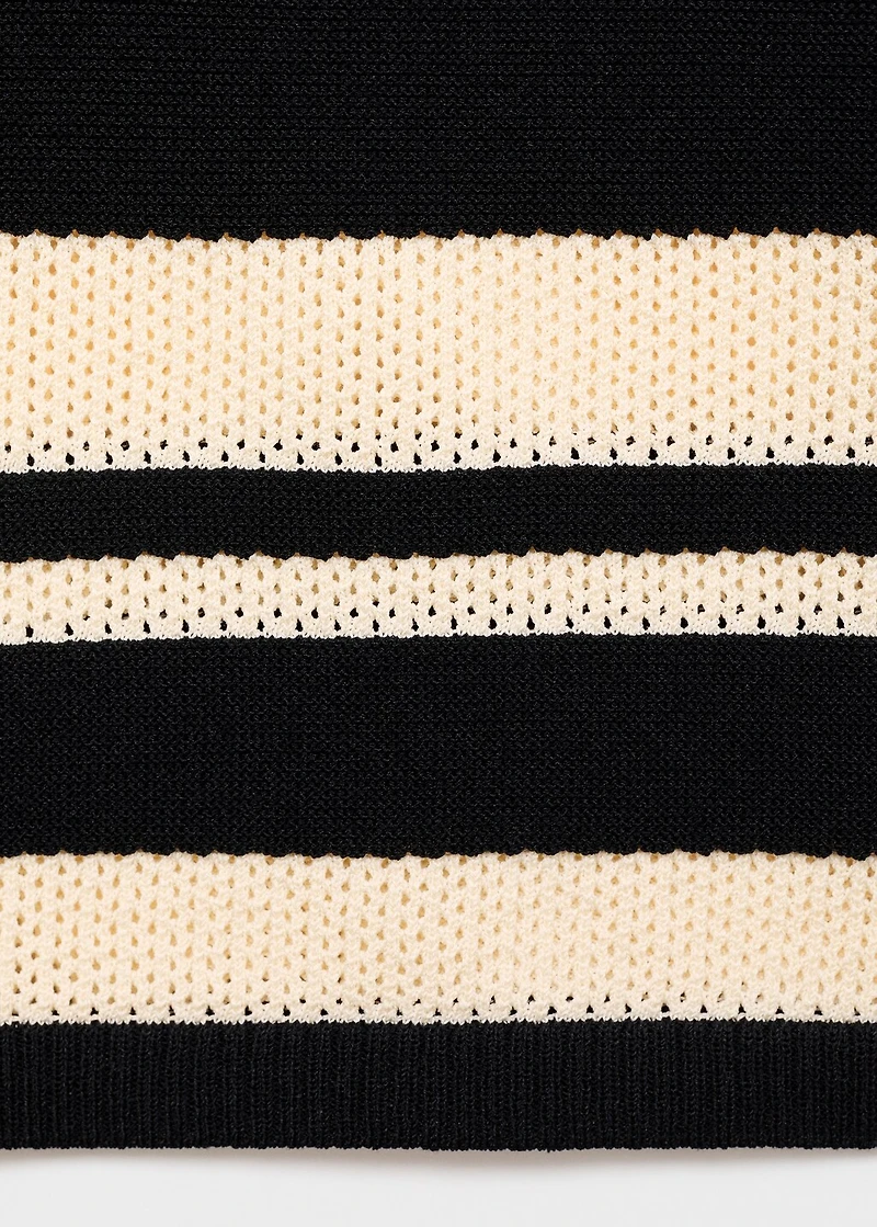 Knitted midi skirt with stripes