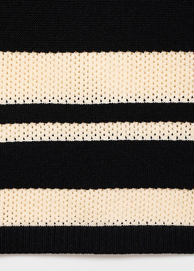 Knitted midi skirt with stripes