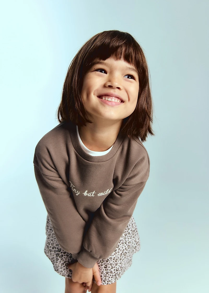 Leopard-print sweatshirt dress