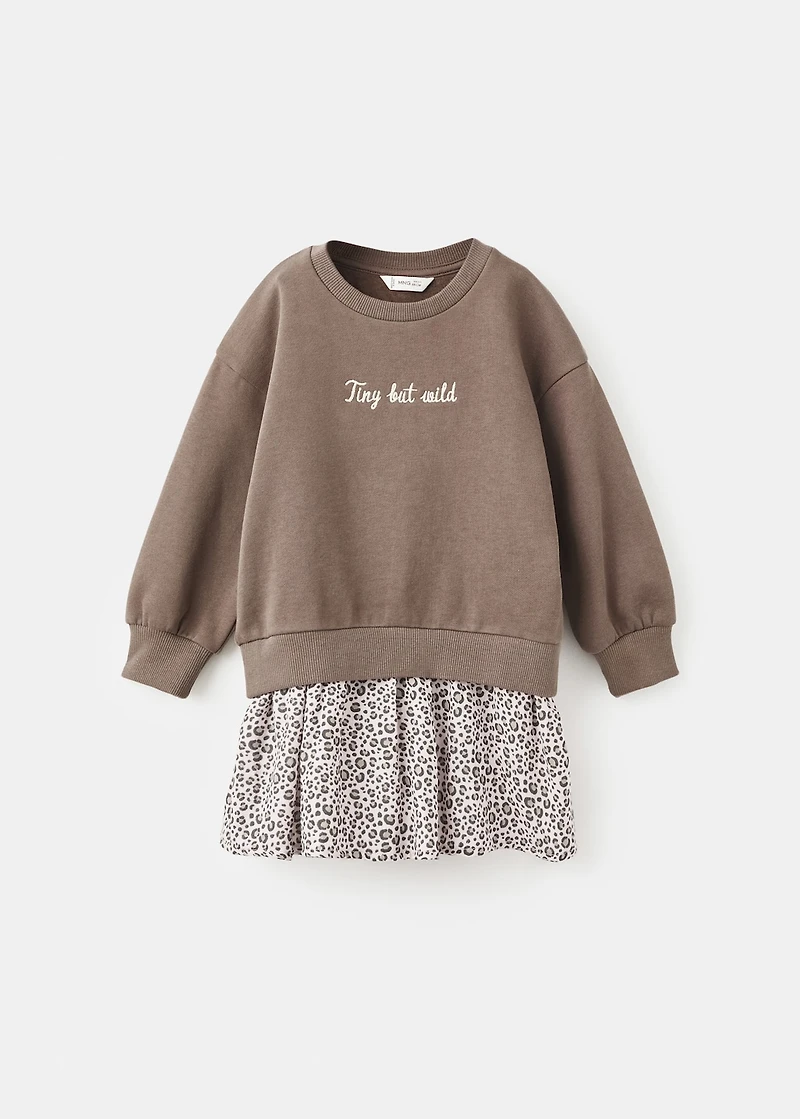 Leopard-print sweatshirt dress