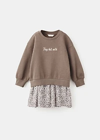 Leopard-print sweatshirt dress