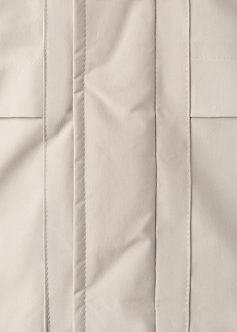 Anorak with shearling-effect hood