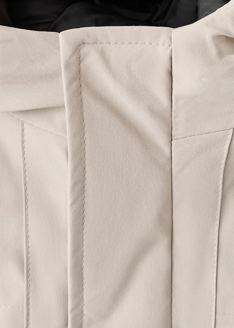 Anorak with shearling-effect hood