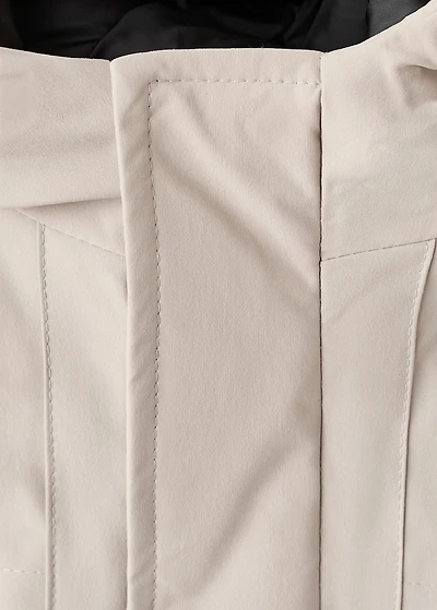 Anorak with shearling-effect hood