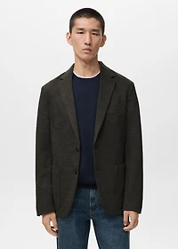 Slim-fit micro-check jacket