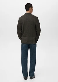 Slim-fit micro-check jacket