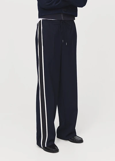 Contrast stripe straight pants