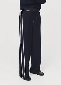 Contrast stripe straight pants
