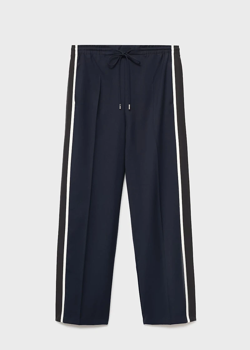 Contrast stripe straight pants