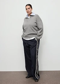 Contrast stripe straight pants