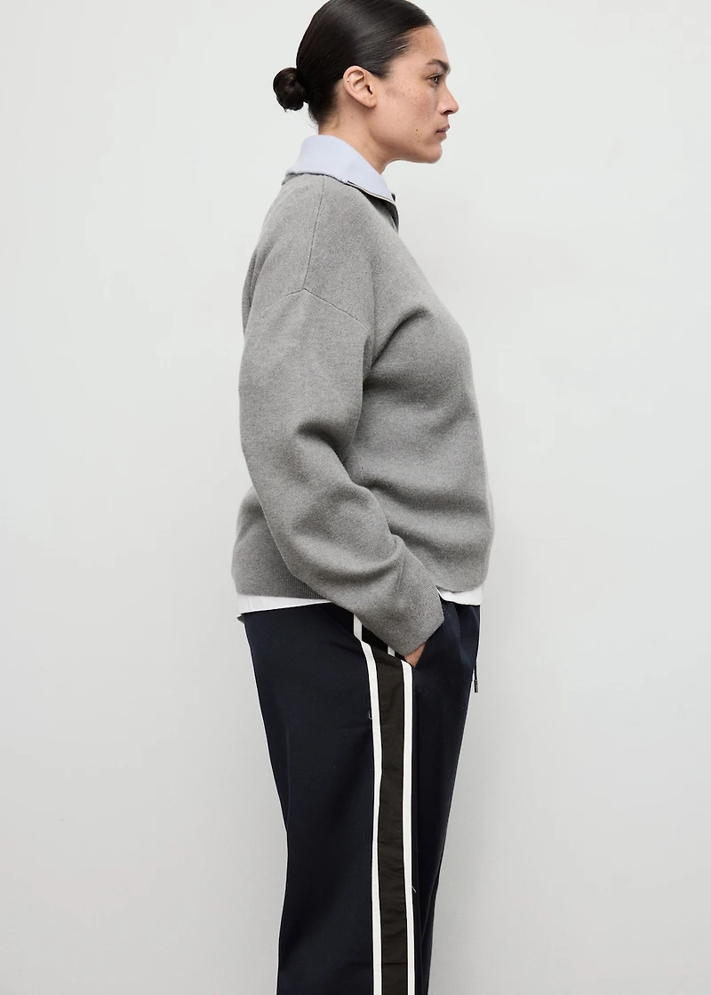 Contrast stripe straight pants