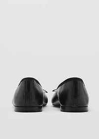 Leather ballet flats with bow