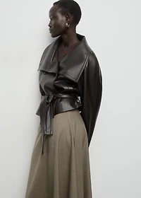 Houndstooth wool-blend skirt