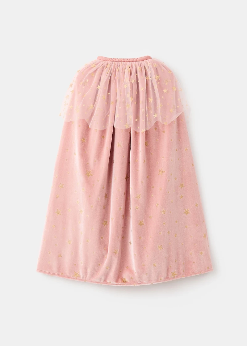 Tulle cape with glitter stars