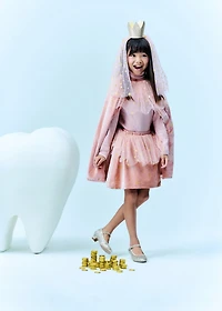 Tulle cape with glitter stars