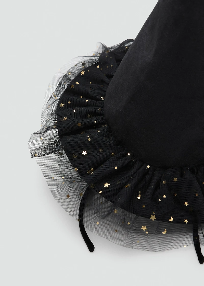 Witch hat with tulle stars